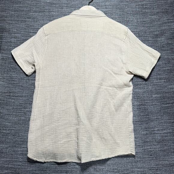 Molokai Surf Co. Shirt Men's L Beige Short Sleeve Button Up - Picture 13 of 14